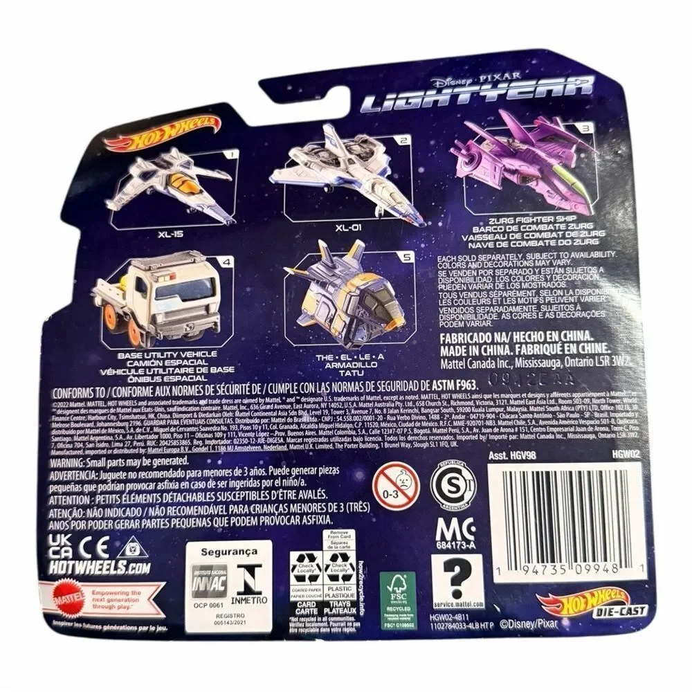 Hot Wheels Disney Pixar Buzz Lightyear XL-15 Spaceship Fighter Model Toy New